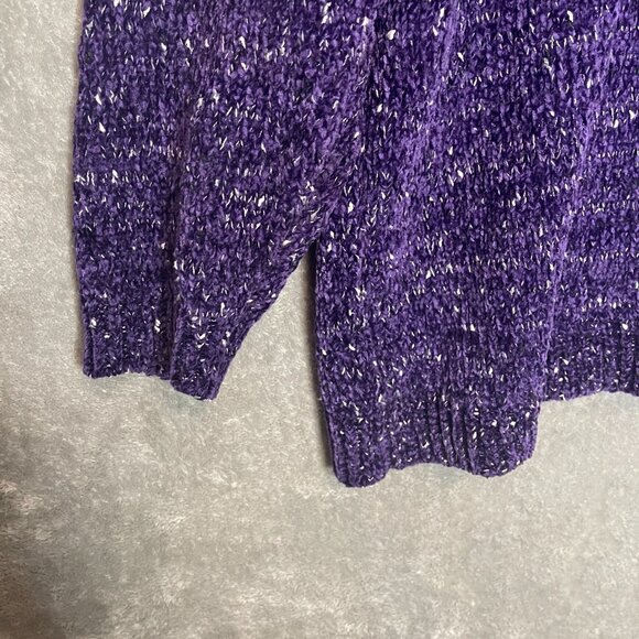 Calvin Klein Women Purple Soft Cozy Chenille Cowl Neck Pullover Sweater 1X Plus - Picture 4 of 13